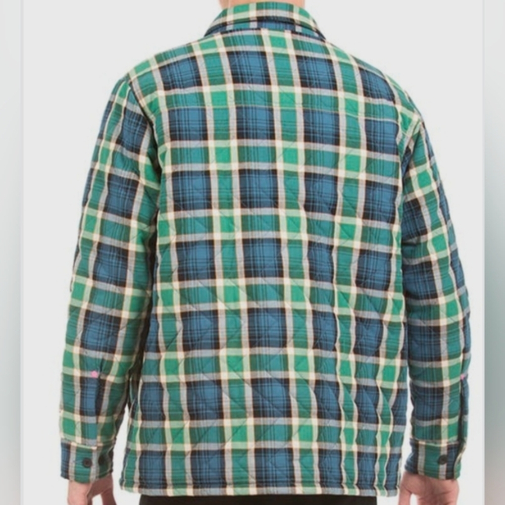 GOTCHA Farmland Flannel Quilted JACKET Bottle Green  Mens size Large - Picture 10 of 10